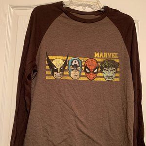 Marvel faces long sleeve tee